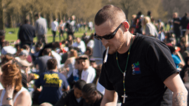 Man smoking cannabis