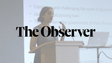 Sonia Sodha and The Observer logo