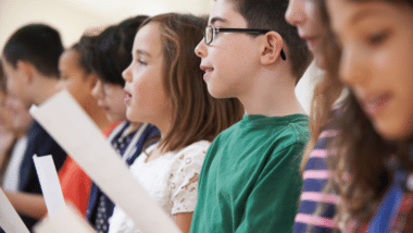 Sunday school children singing