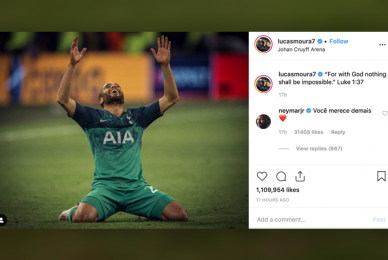 Champions League star gives glory to God