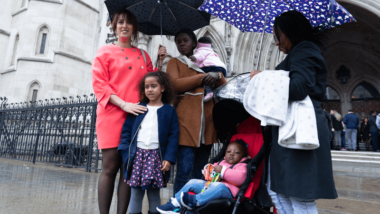 Pro-lifers outside court